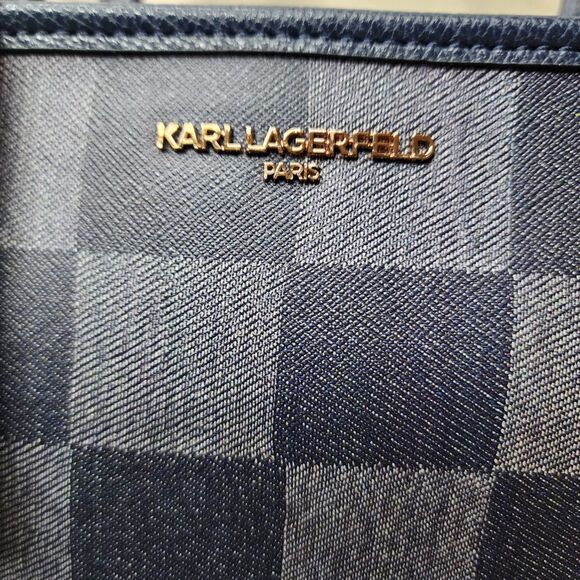 Karl Lagerfeld Paris Bag Maybelle Checkered Satchel Crossbody Pouch Karl Cat - Picture 5 of 13